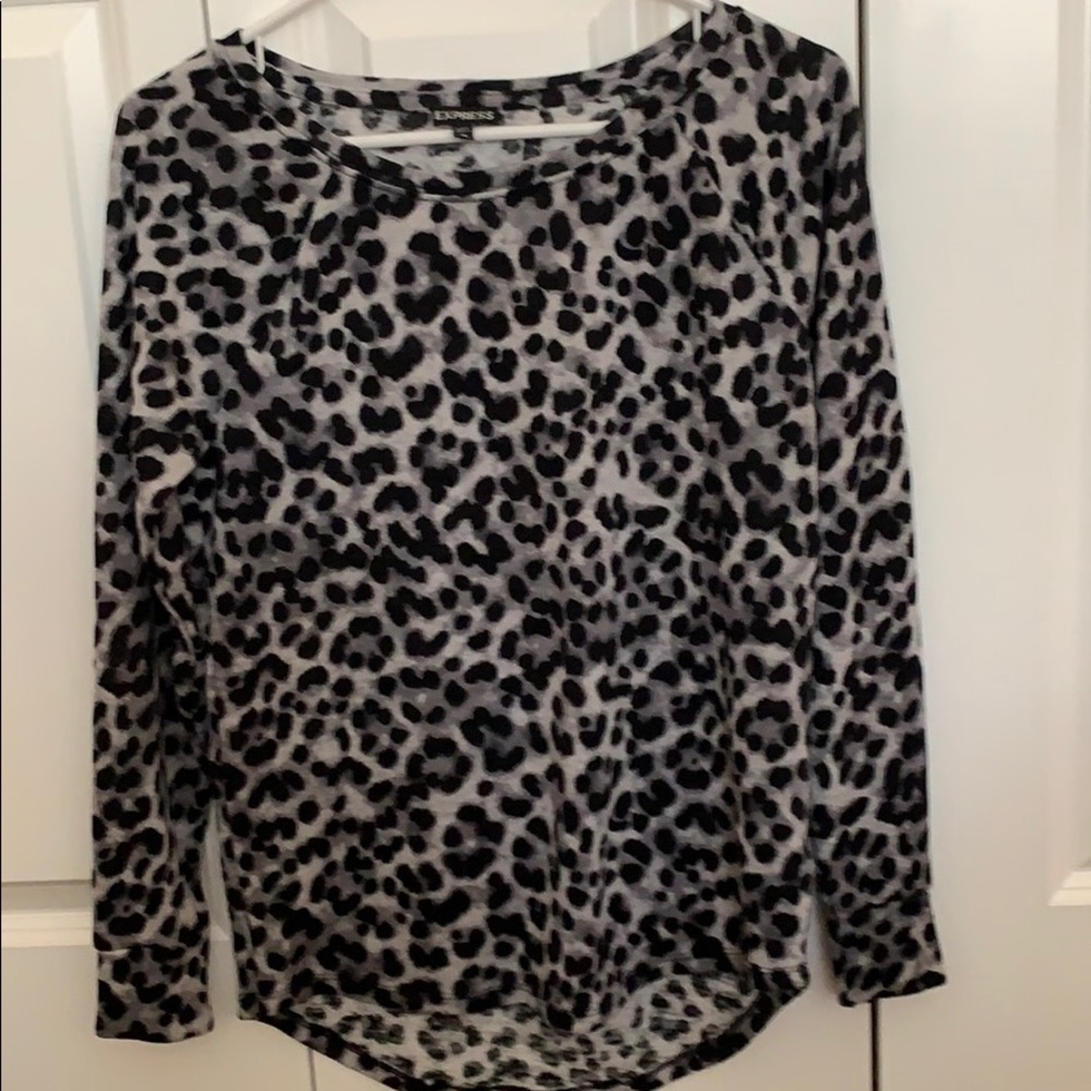Long sleeve, leopard print, light weight blouse